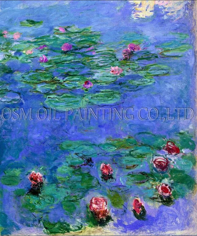 

Superb Artist Handmade Claude Monet Oil Painting On Canvas Reproduction Water Lily Flower Canvas Painting For Living Room