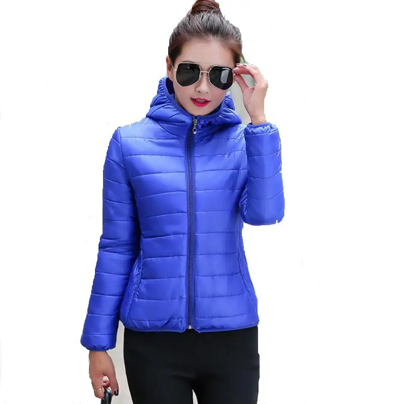 

hooded short women winter coat solid color cotton padded plus size womens jacket outerwear autumn jaqueta feminina