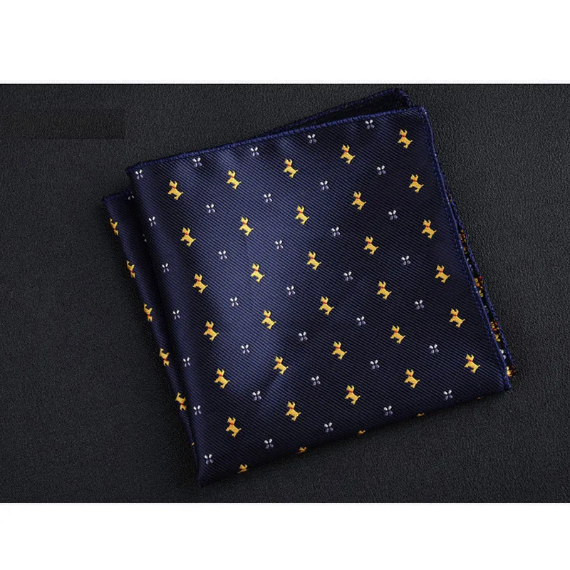 Luxury Men\'s Handkerchief Polka Dot Striped Floral Printed Hankies Polyester Hanky Business Pocket Square Chest Towel 23*23CM