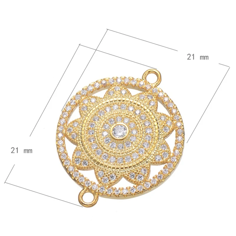 Juya Handmade Women Wedding Jewelry Components Gold Charm Flower Connectors Accessoreis For Fashion Luxury Jewelry Making