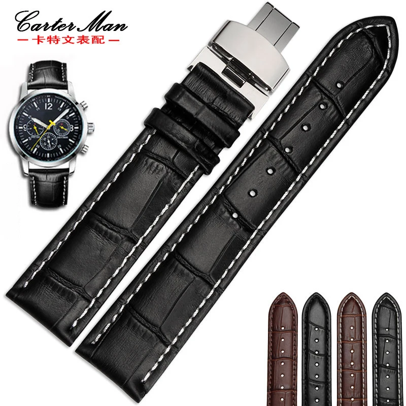 New High quality Genuine leather watchband 18mm 19mm 20mm 21mm 22mm leather strap for Tissot watch with folding buckle
