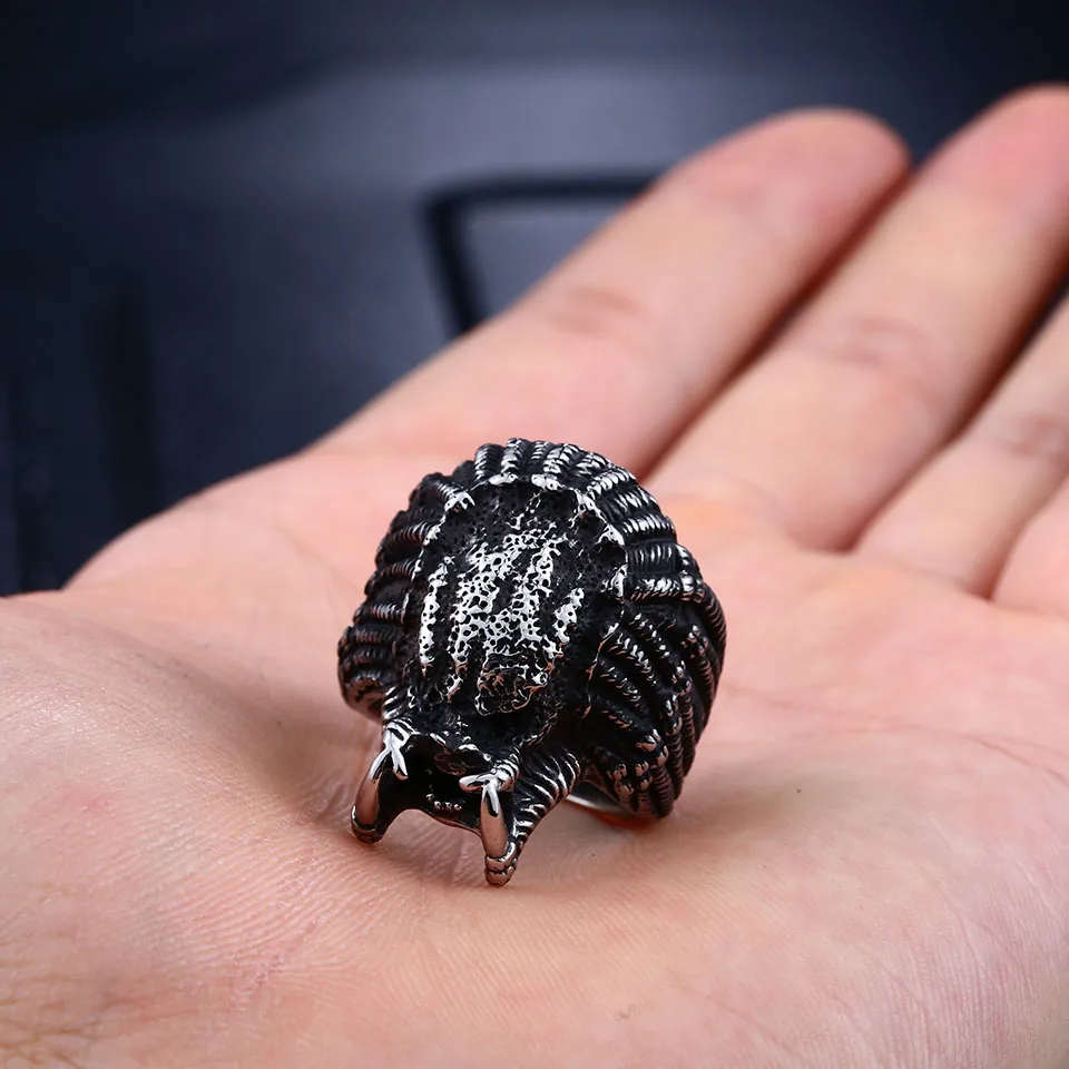 BEIER 316L película de acero inoxidable Alien predator ring hombres anillo punk nuevo diseño moda fresca joyería de alta calidad LLBR8-451R