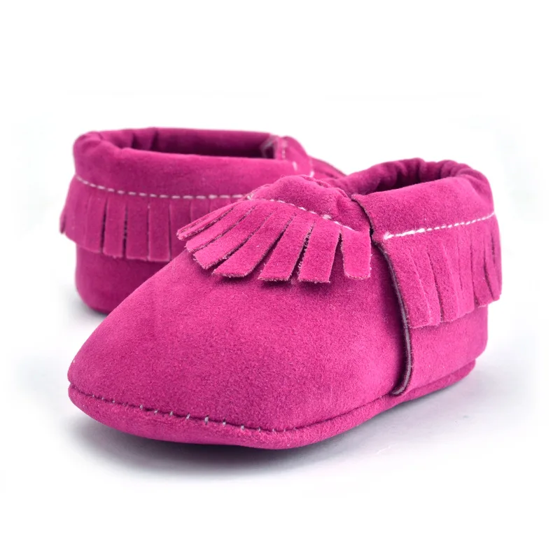 2018 Hot Sale PU Suede Leather Newborn Baby Boy Girl Baby Moccasins Soft Moccs Shoes Bebe Fringe Soft Soled Non-slip Shoes