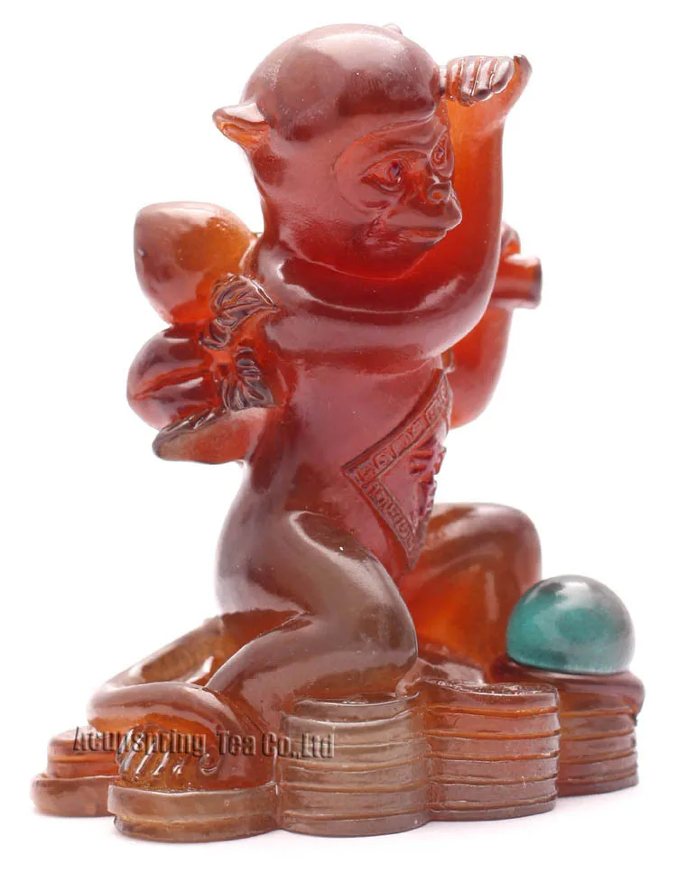 Yellow Monkey,Lucky Charms,Chinese zodiac,Shenxiao,Allochroic Mascot,fengshui Ornament,novel gifts,best present,Tea pet,S1015BH