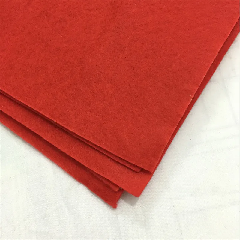 Red Non Woven Felt Fabric Sheets Fiber Thick Kids DIY Craft Assorted Fabric Square Embroidery Scrapbooking Craft   AA8507