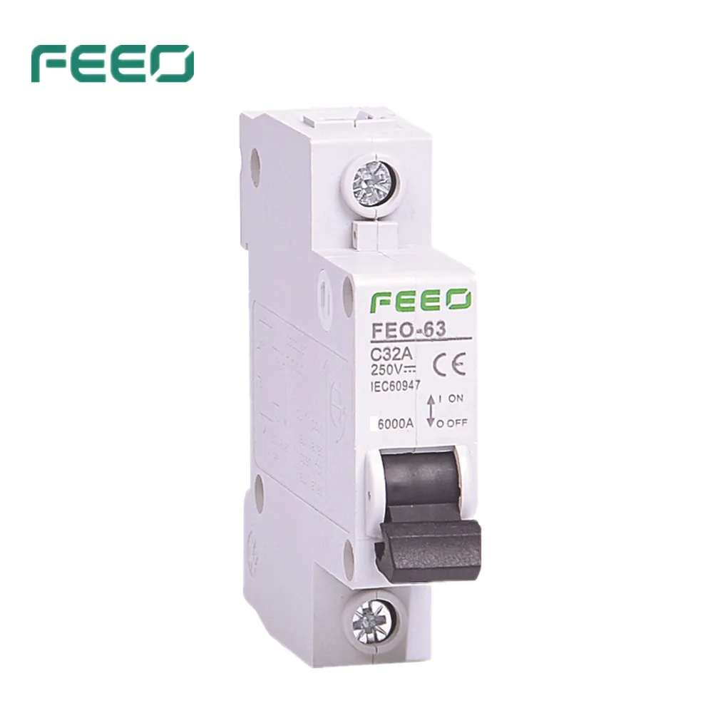 

FEEO 1P 6A/10A/16A/20A/25A/32A/40A/50A/63A DC 250V Circuit breaker MCB Solar Energy Photovoltaic PV