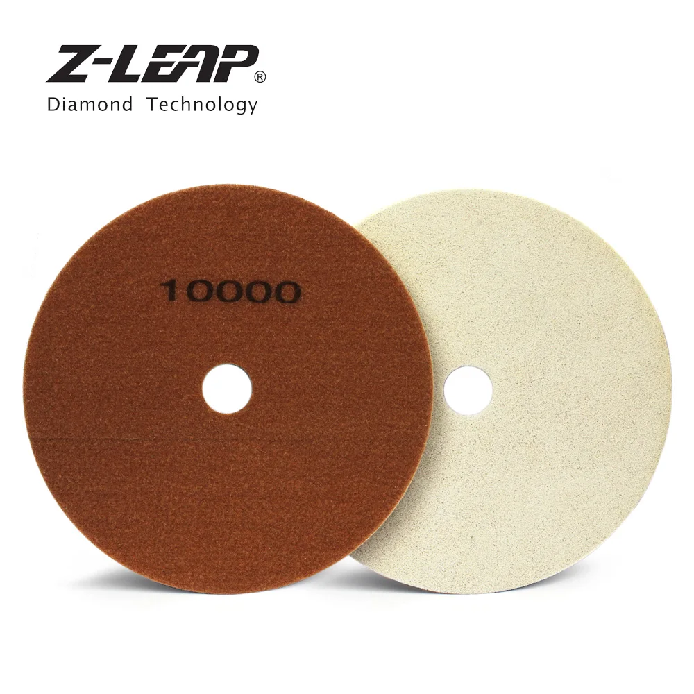 Z-LEAP 1PC 10 "แผ่นขัดเพชรหินแกรนิตหินอ่อนประดิษฐ์ฟองน้ําแผ่นบดเปียกใช้เครื่องบดมุม Buffing ล้อ