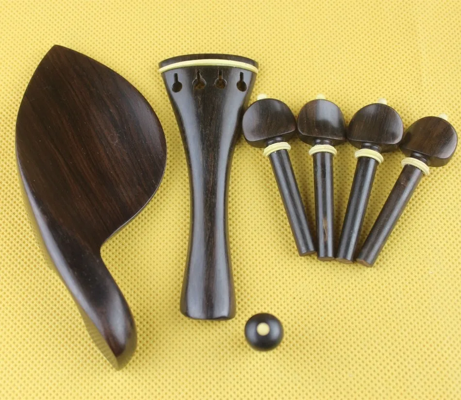 High class 4/4 undyed ebony Luthier violin parts full size, violin accessories