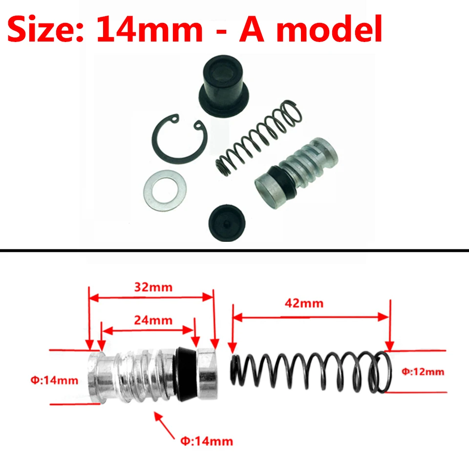 Motorcycle Clutch Brake Pump 11mm 12.7mm 14mm 16mmPiston Plunger Repair Kits Master Cylinder Piston Rigs Repair Accessories 1set