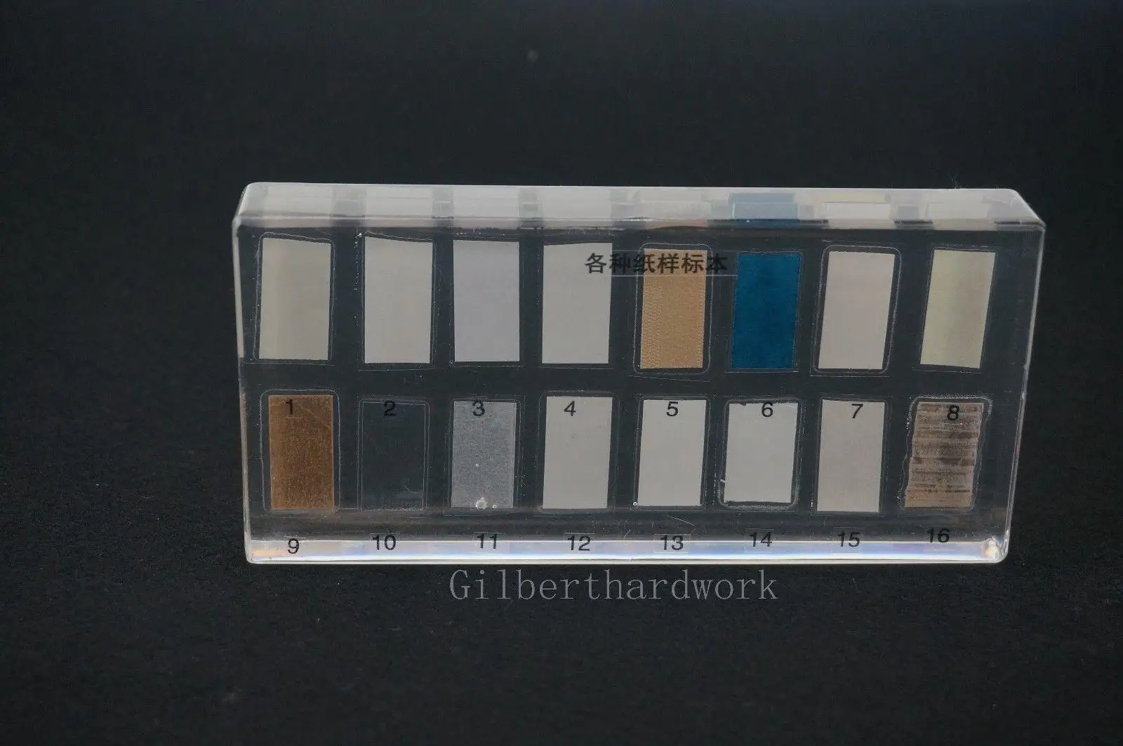 16 arten Von Mustern Proben In Klar Lucite Block Pädagogisches Instrument