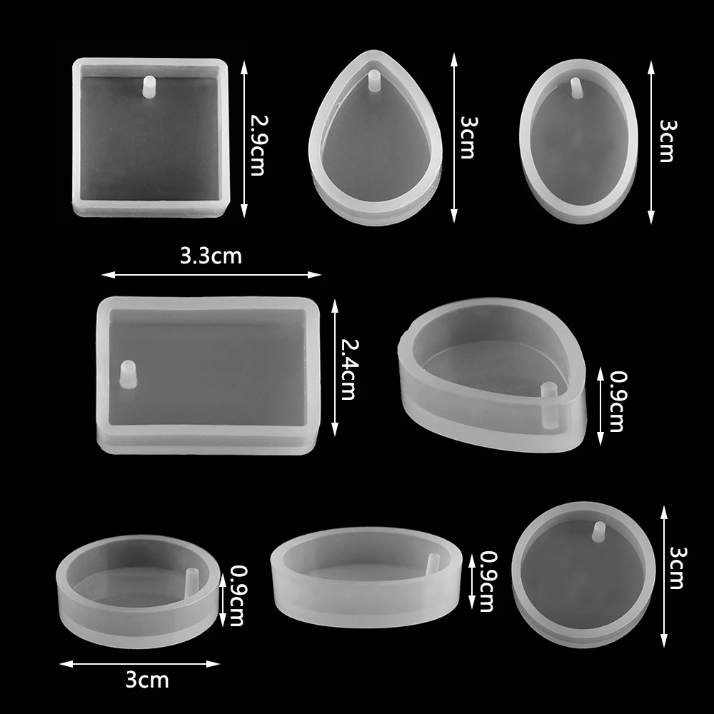 HOT 5Pcs/Set Water Drop Shape Silicone Mold For Resin Forms Crystal Diamond Bracelet Pendant Jewelry Doming Mould Resin Casting