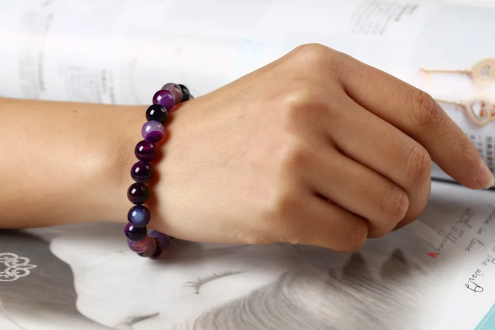 Fashion Purple Onyx Bracelets for Women Buddha beads Bangle Ethnic Accessories Men Bracelet Valentine\'s Day Gift