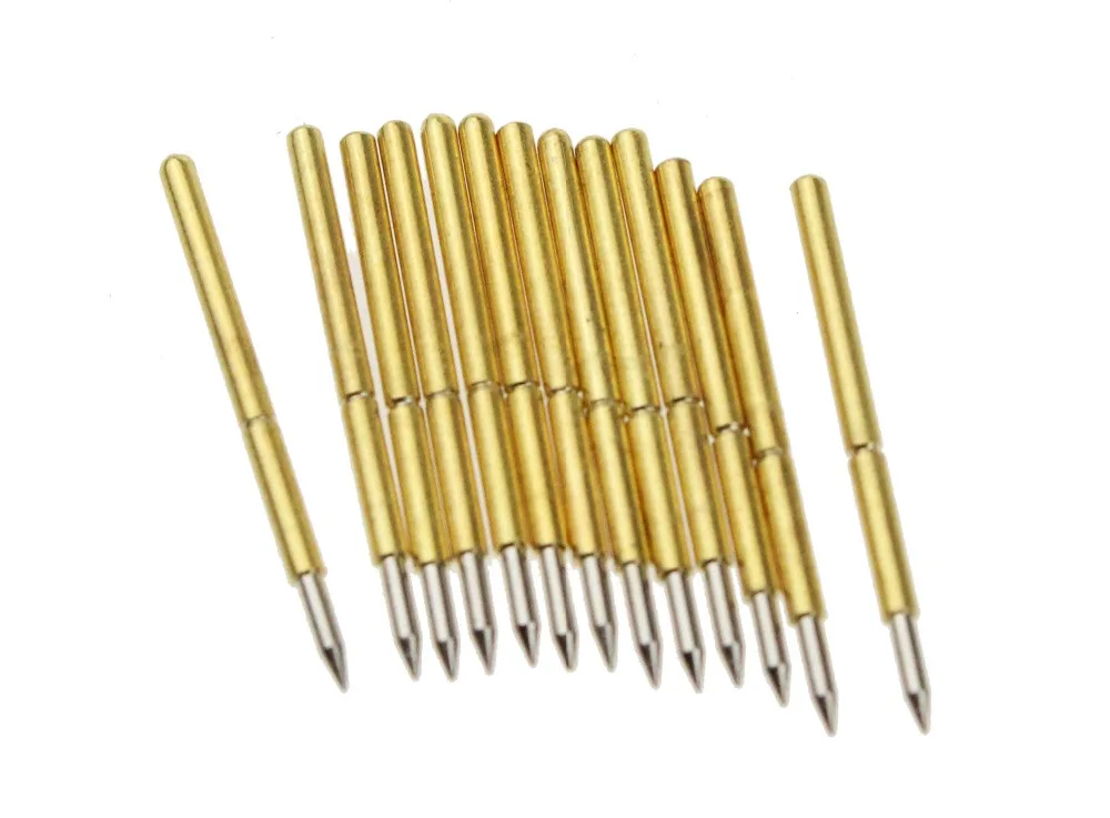 50pcs P75-B1 Spring Test Probes Pogo Pins Cusp Spear Head Dia 1.02mm 100g For Testing Tools