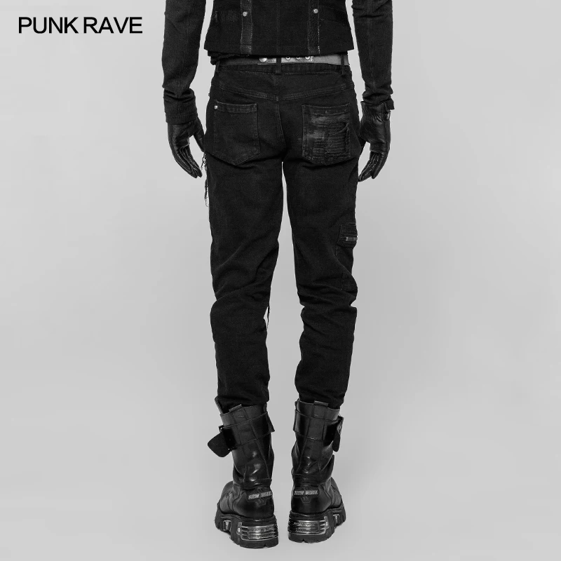 2019 Punk Rave Rock Gothic Decadent Personality Patchwork Street Style Fashion Men\'s Trousers Pants WK339