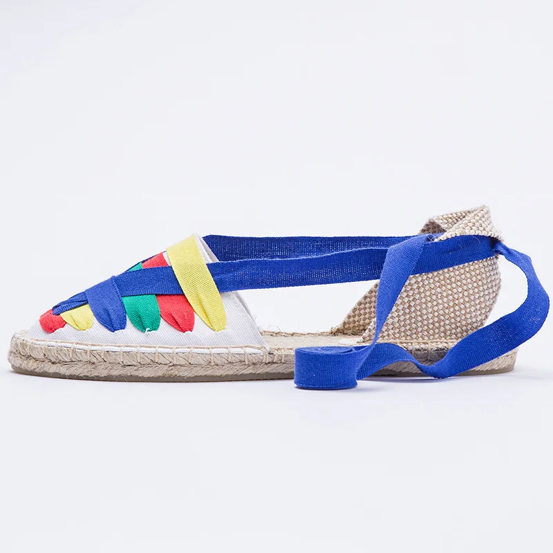 Dzym Zomer Mocassin Patchwork Flats Vrouwen Cross-Band Canvas Espadrilles Hoge Kwaliteit Visser Schoenen Sapato Feminino