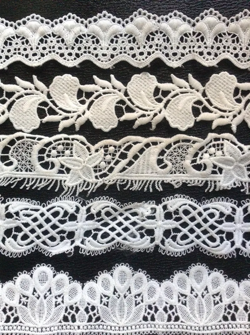 3.8-4.5cm milk fibre embroidery lace trim,RX171029A