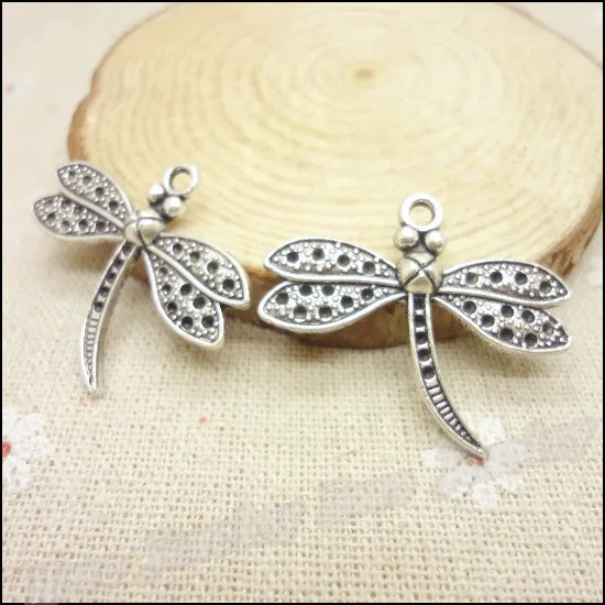 

30pcs Vintage Charms Dragonfly Pendant Antique silver Fit Bracelets Necklace DIY Metal Jewelry Making