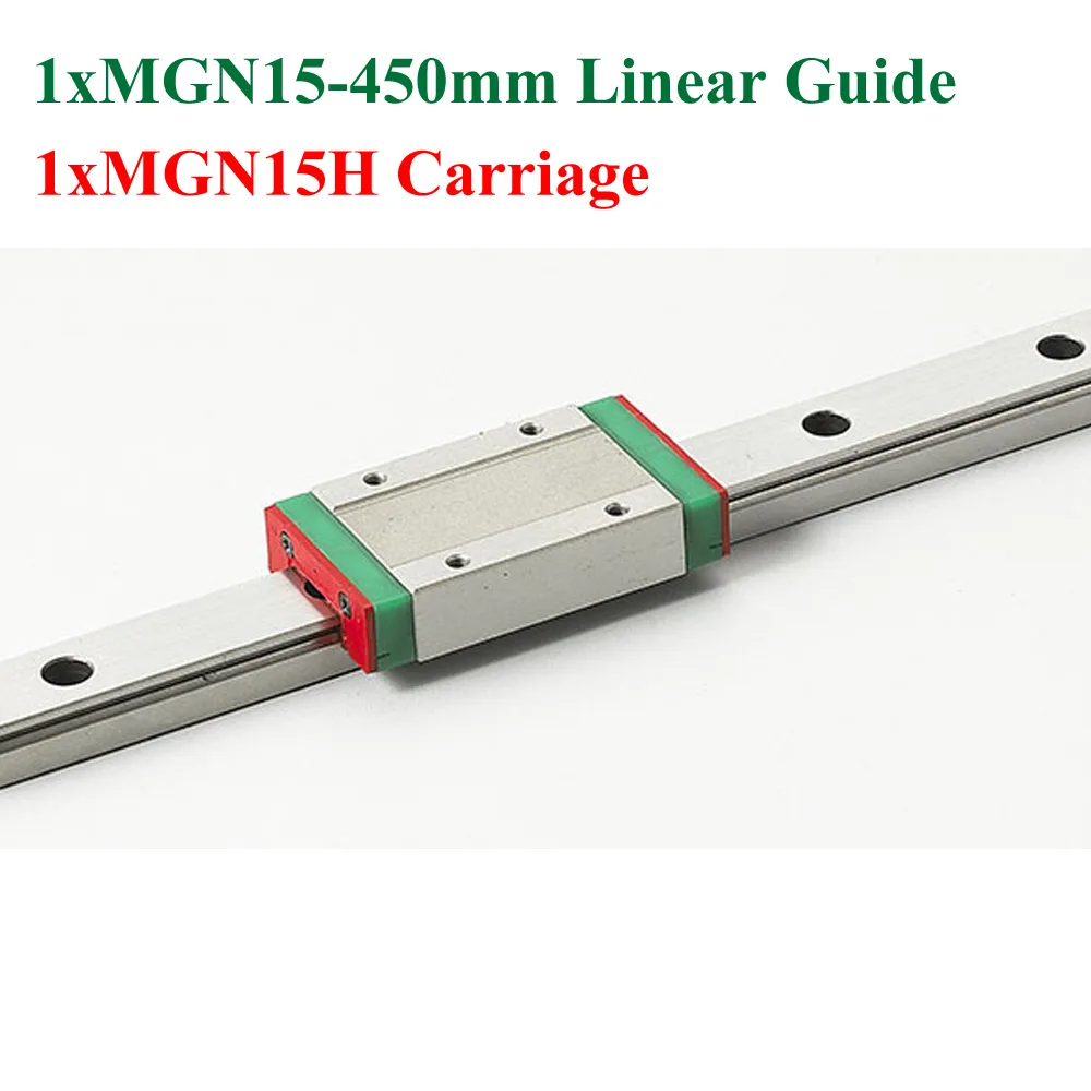 

New Mini Linear Guideway MGN15 15mm Linear Rail Slide Steel Length 400mm with MGN15H Blocks CNC