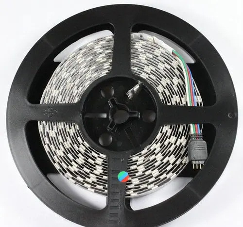 24V 5M 16.4FT 120Led/M Double Row 5050 RGB LED Strip 600Led SMD Light NON-Waterproof+RF Remote Controller+AC/DC transformer