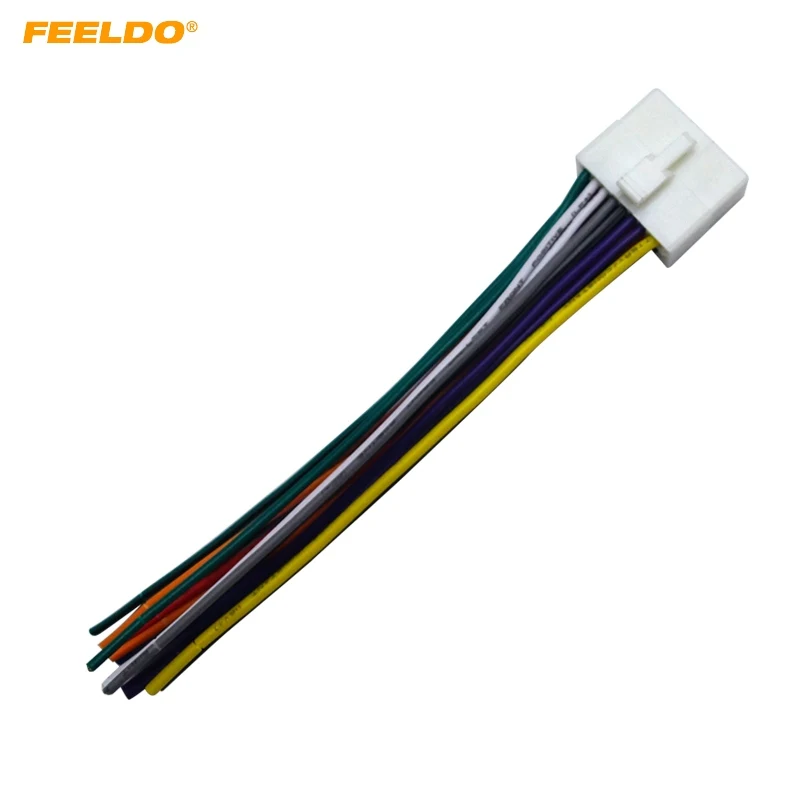 FEELDO Car Radio Stereo 16pin Wire Harness Male Plug Cable Connector Adapter For Mitsubishi Galant Clarion #1512