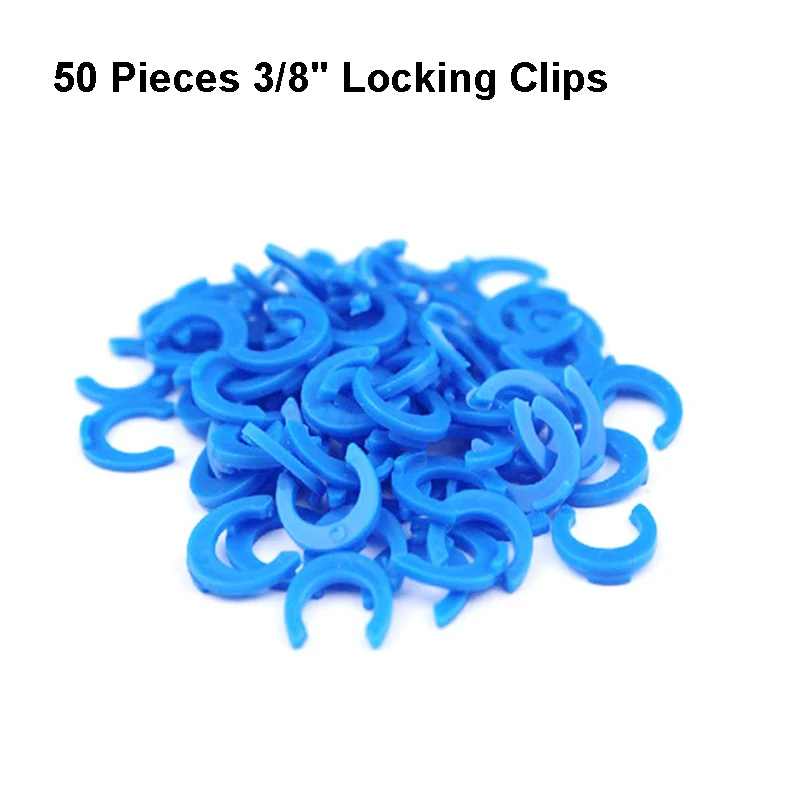 Clips de bloqueo de 3/8 pulgadas para filtro de agua de ósmosis inversa RO, accesorios, paquete de 50