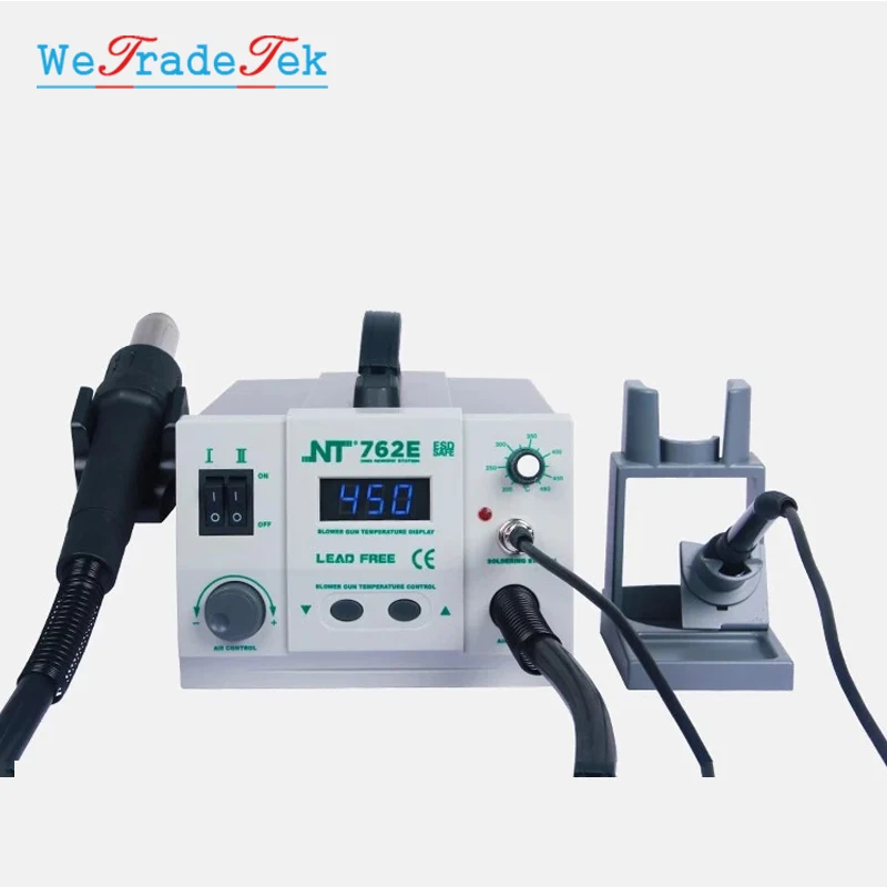 2 In 1 Lead Free BGA Hot Air Gun Soldering Station Adjustable SMD Soldering Rework Station for Phone IC Chip PCB Repair