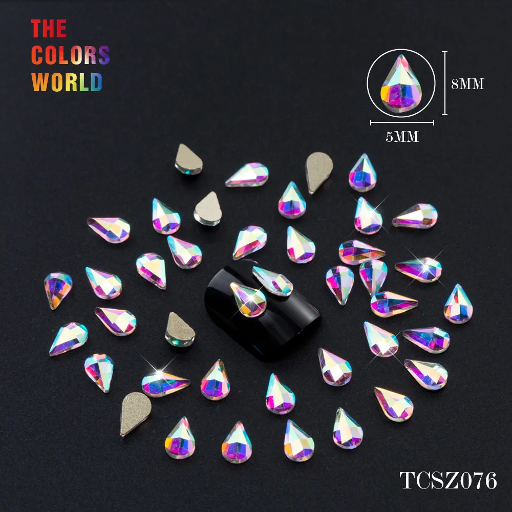 TCST-003 Rhinestone AB Crystal Diamond Gems  Flatback 3D Tips Nail Accessoires Jewelry Stones  Manicure Nail Art Decoration DIY