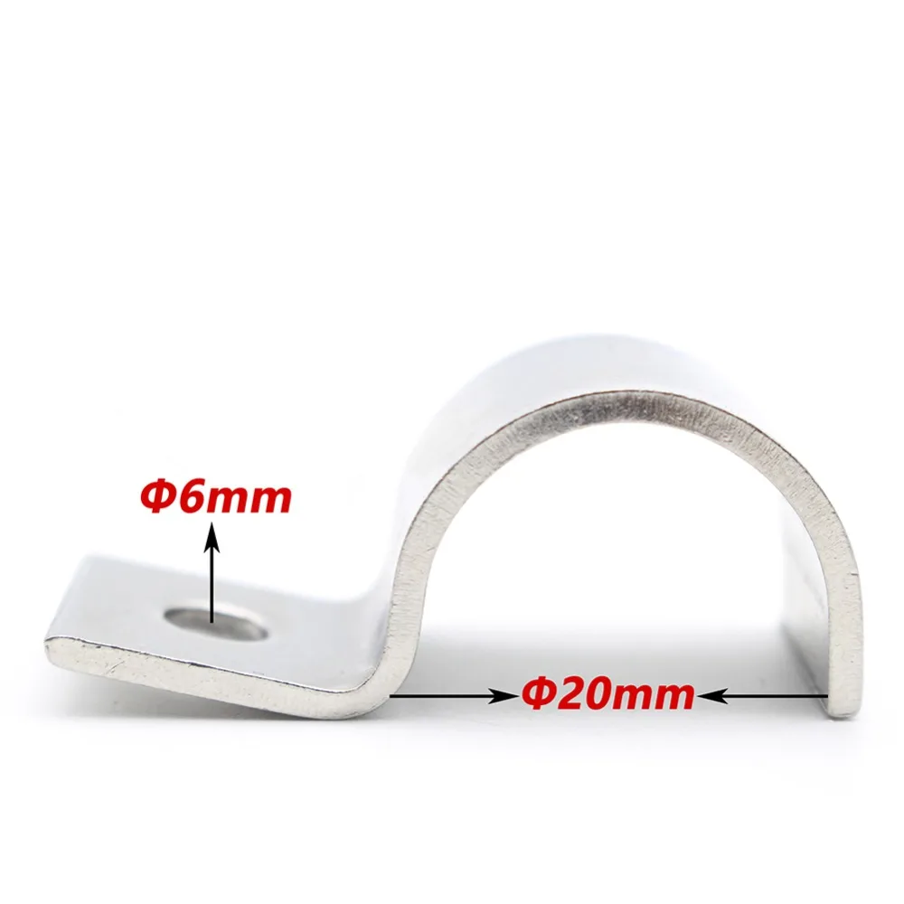Hotaste 10pcs P-Type Stainless steel Single pipe Clamp Instrument Line/Wire/Tubing/Gas pipe Cable Clamp Building Fixed Clip