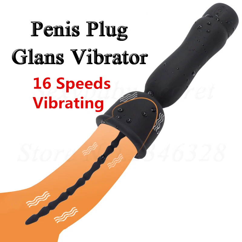 16 Speeds Vibrating Male Penis Plug Vibrator Urethral Catheter Delay Training Glans Stimulator Sex Toys For Gay Men Masturbator