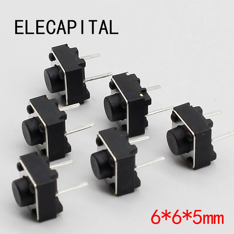 Free shipping 6X6X5mm 2pinTactile Tact Mini Push Button Switch Micro Switch Momentary 100pcs/lot