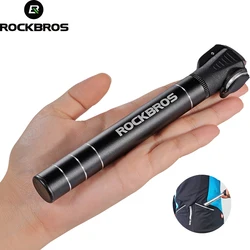 ROCKBROS-Minibomba portátil para bicicleta, bomba de aleación de aluminio compatible con válvulas Presta y Schrader para ciclismo de montaña