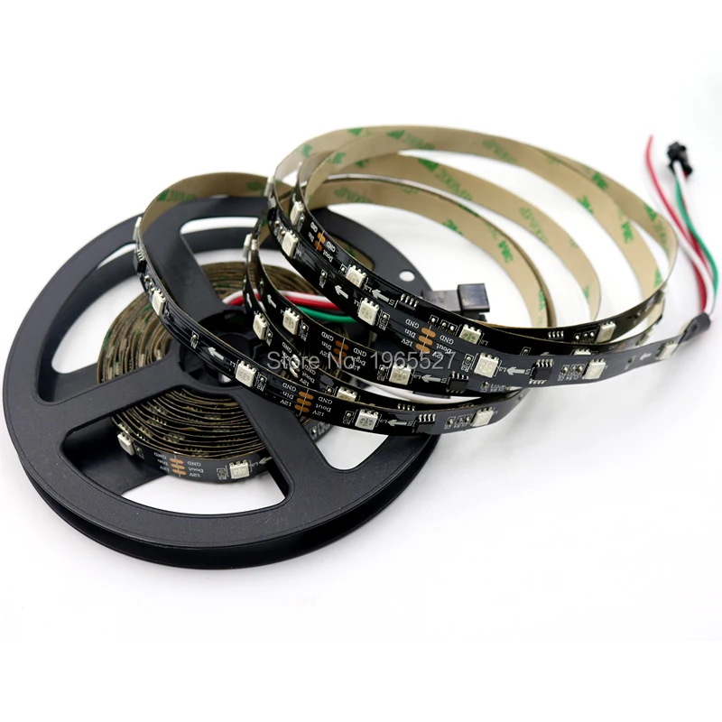 

12V 5M RGB LED Strip Lights 30 LEDs/m 5050 SMD WS2811 Pixel Digital Light Non-Waterproof IP20 10pcs IC Black PCB 10Pixels/m