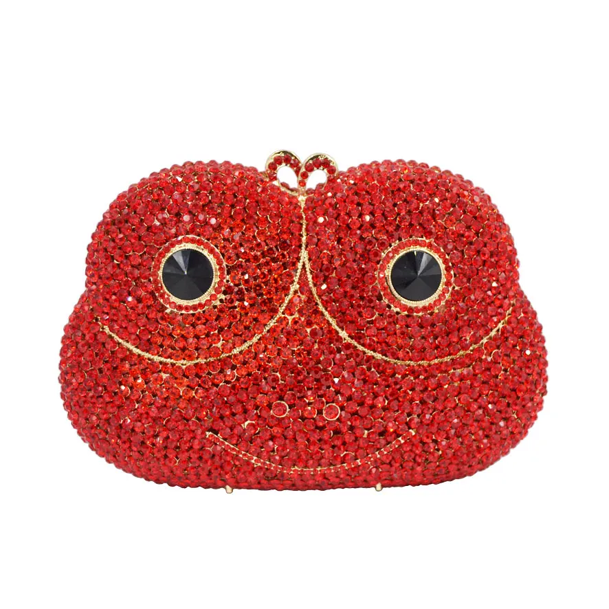 

Animal bear Eye Women Clutch Bag Golden Fashion Crystal Evening Bag Mini Shoulder Bag Chain Handbags SC618