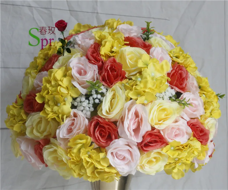 SPR Free shipping! wedding road lead artificial flower kissing ball wedding flower wall table flower centerpiece decoration