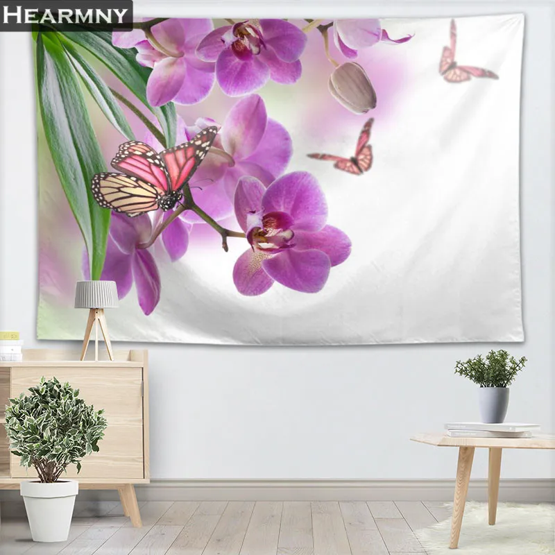 Flower And Butterfly Tapestry Wall Hanging Decor Tapestry Show Piece For Home Decoration Camping Tent Travel Sleeping Pad