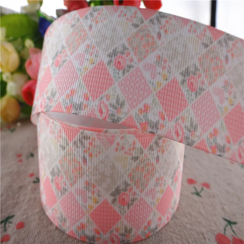 1" 25mm, 1-1/2" 38mm 10 Yards Blumen bedruckte Ripsbänder DIY Haarschleifen handgemachte Materialien MD18010120 – Detail 8
