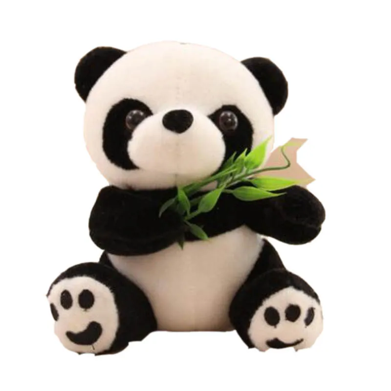 20CM Cute Cartoon Panda With Bamboo Baby Plush Toys Doll Infant Soft Stuffed Animal Key Chain Plush Doll Toys Kids Gift Toy