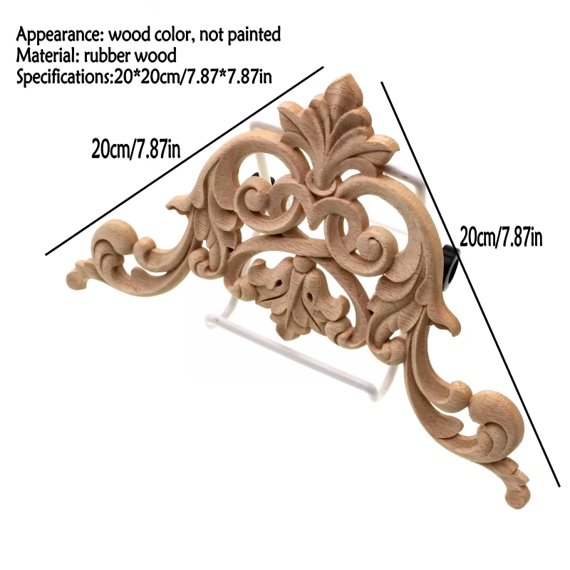 RUNBAZEF The Woodcarving Flower Patch Are European Style Wooden Furniture Door Decals Background Decoration Floral Applique Bed
