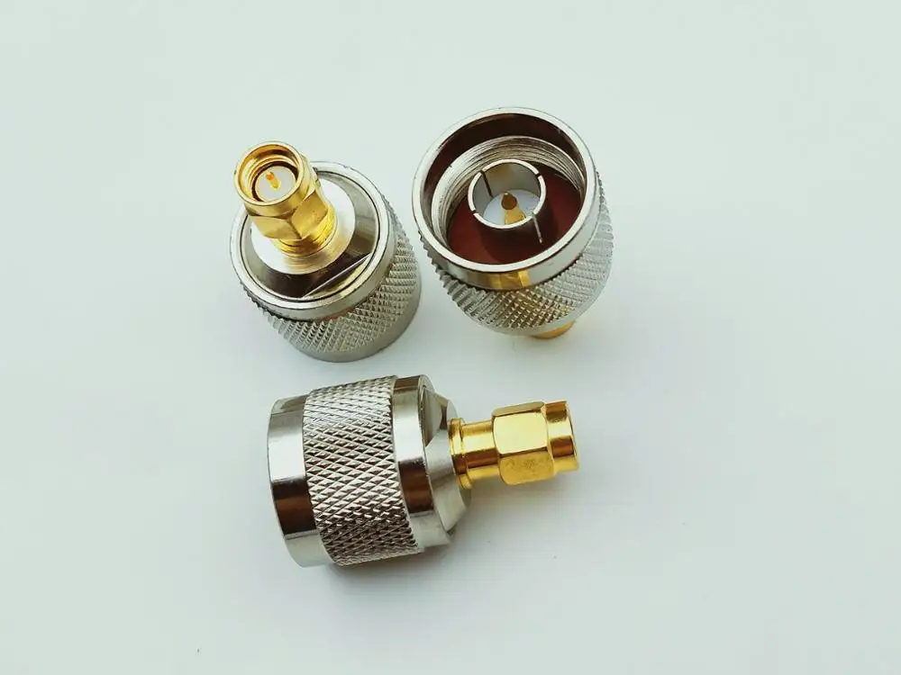 50pcs N male CONNECTOR BRASS SMA male to N male plug RF convertor connector straight connector