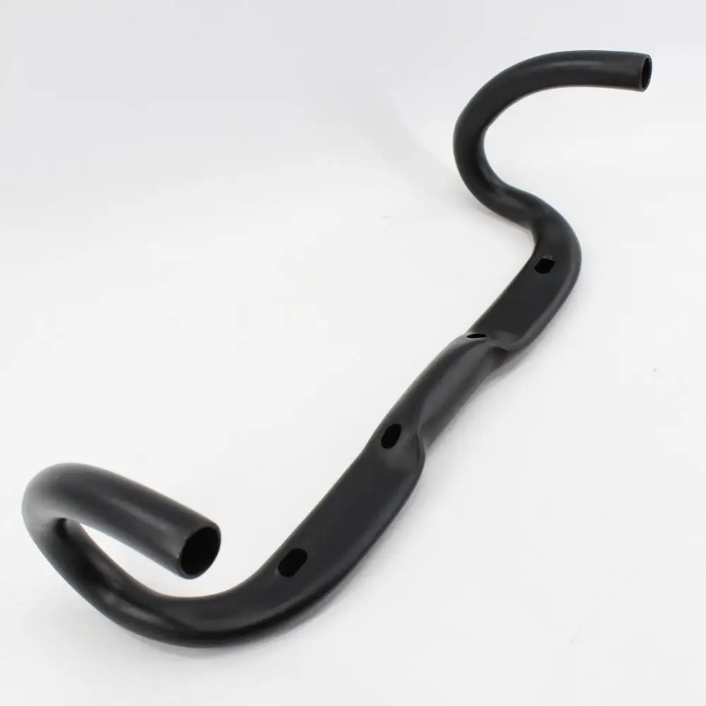 Road Bike Aluminum Alloy Handlebar Oblate Aero Bicycle Handlebar Road bent bars Matt Black 31.8*400 420 440mm New