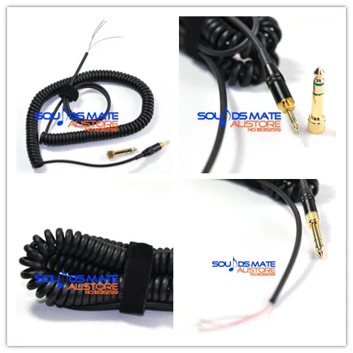 Coiled DJ Cable Cord Wire Line For Sony MDR V 900 7509 600 MDR7509 MDR V900 V600 HD Monitor Headphone 1m-3m