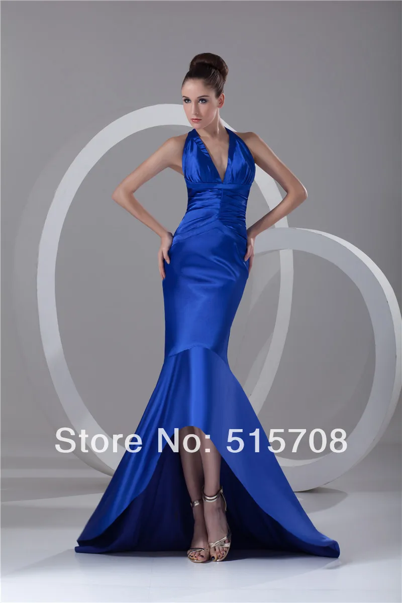 Robe de bal bleu Royal, col en V, dos nu, trompette haute et basse, robe de soirée formelle, taille 2 4 6 8 10 12 14 16, nouvelle collection