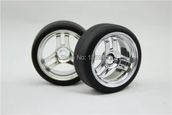 New Design 4pcs RC1/10 High Speed Drift  Tires Tyre Wheel Rim T3S1C 3mm offset (Chrome) fits for 1:10 Drift Car