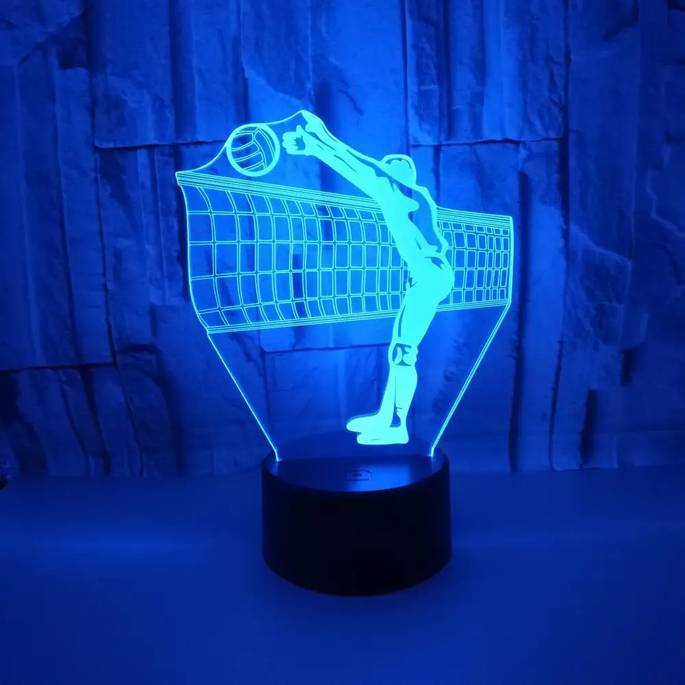 Lámparas Led De voleibol para habitación De niños, Luminaria De Mesa, luz nocturna, Usb, 3d