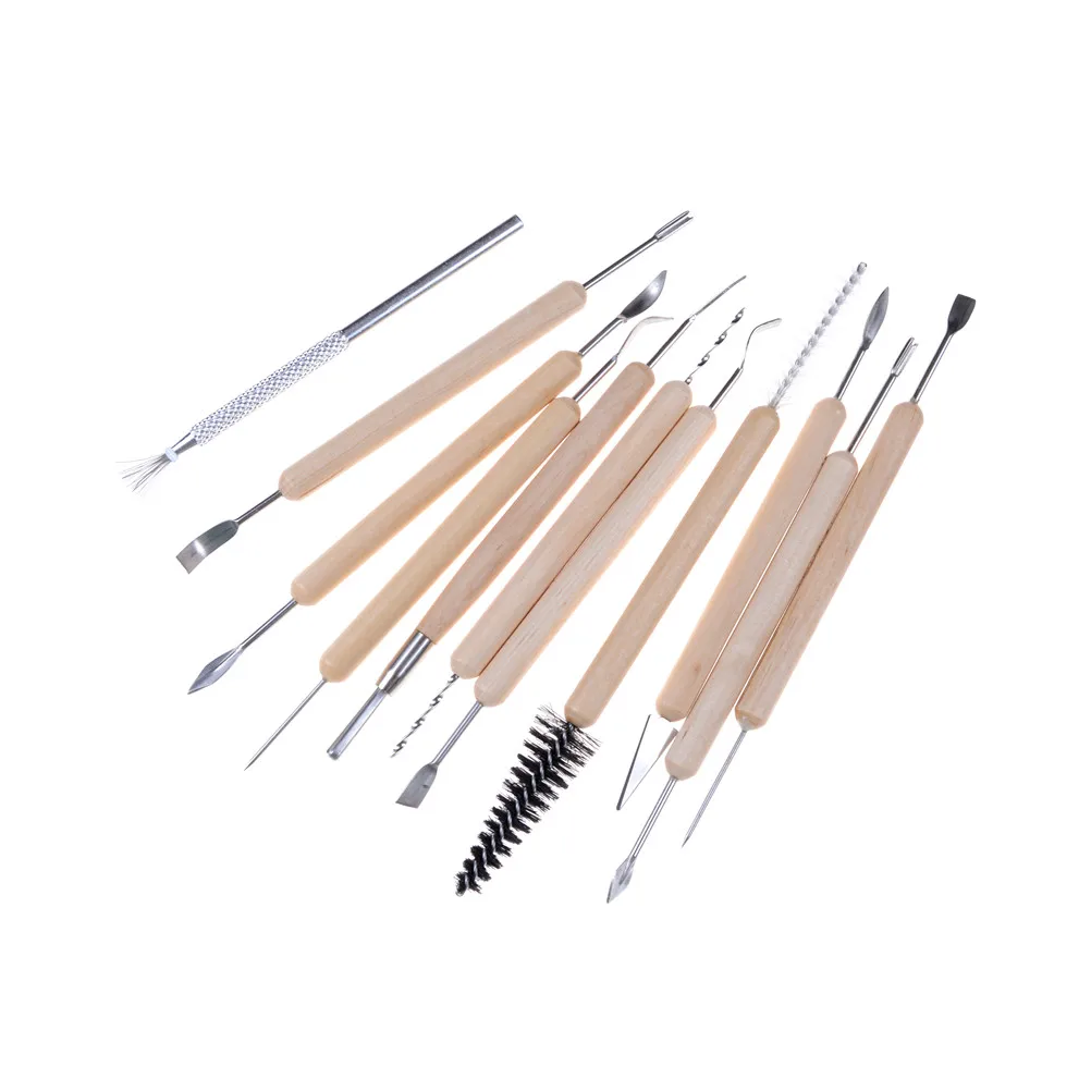 11pcs Multifunction Professional Wood Metal Handle Wax Pottery Clay Sculpture Carving Modeling Wire Texture Tool  DIY Craft