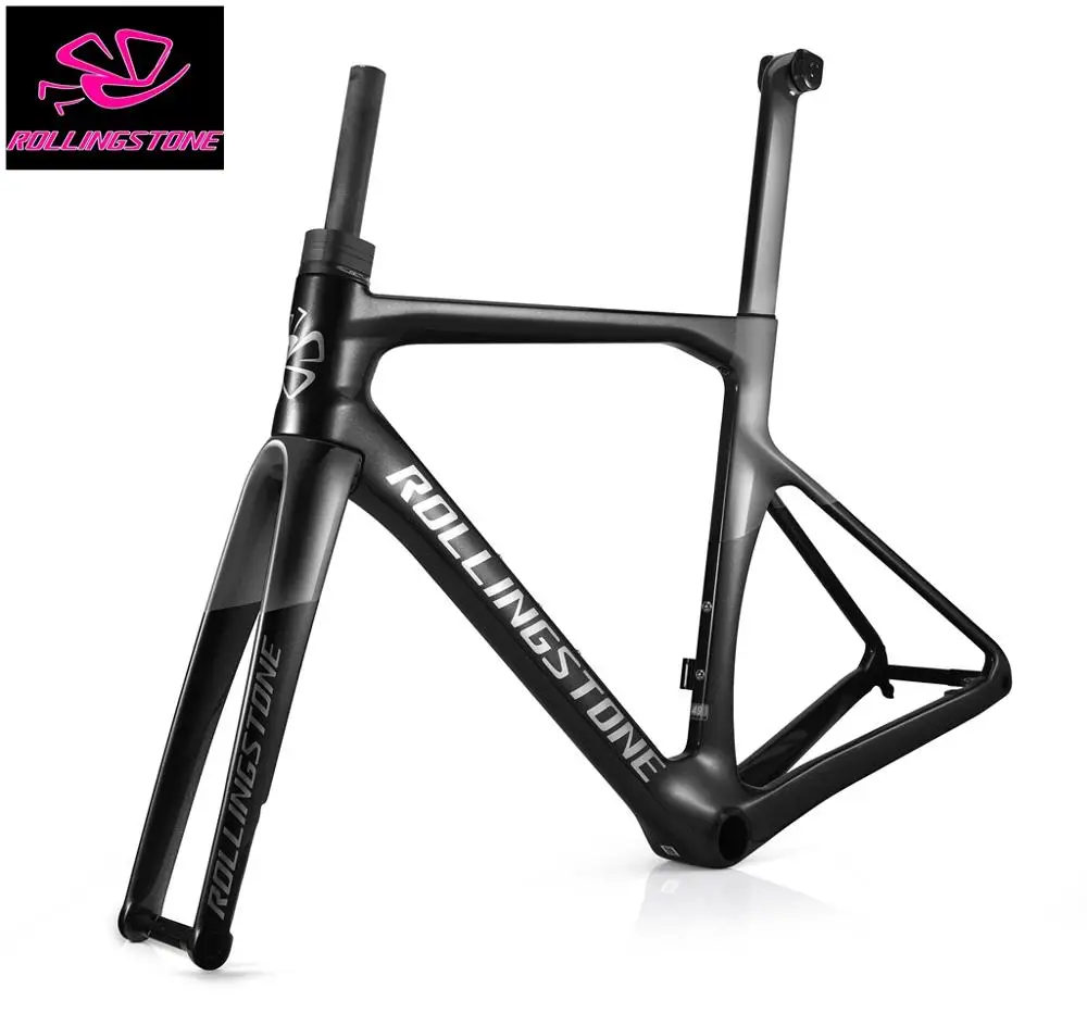 Rolling Stone Hider Carbon Disc Brake Road Frame Set, Aero Integrated Bar, 46, 49, 52, 55cm