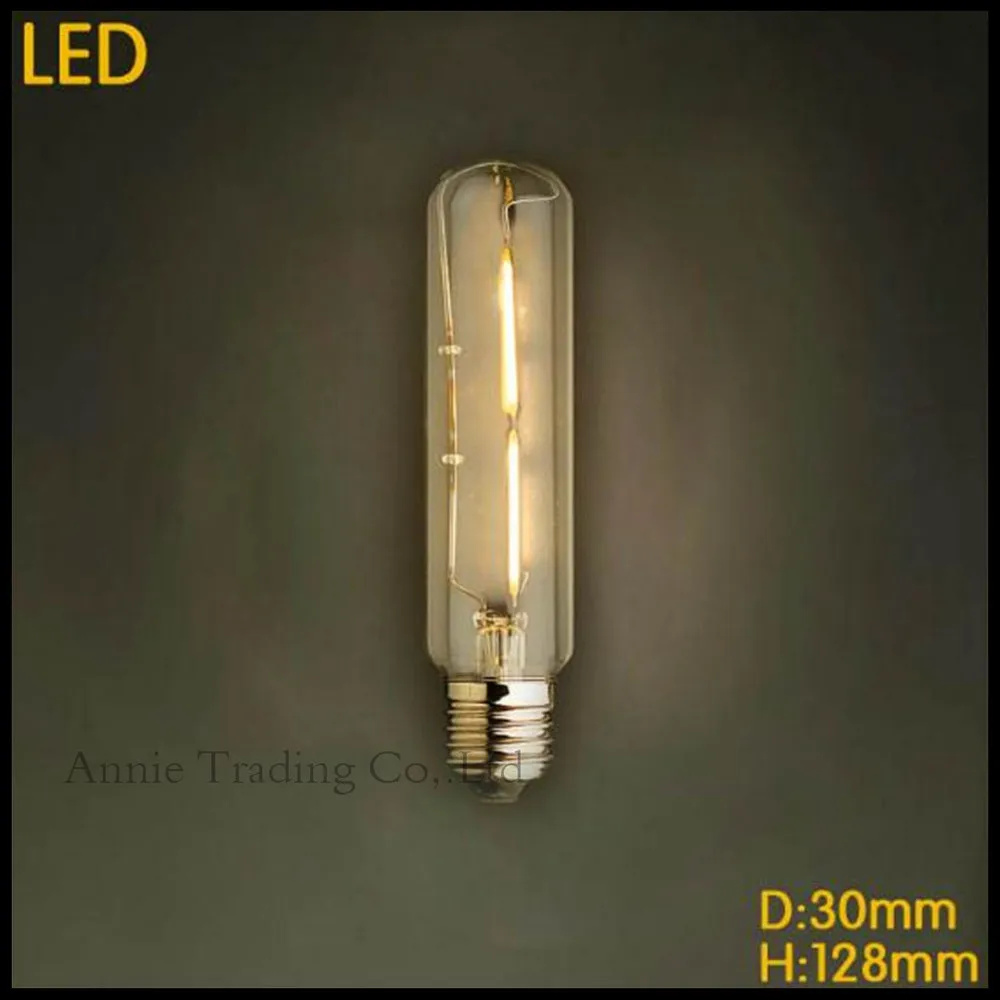 220V 2W/3W/4W/6W LED Filament Edison Bulb E27 T10 T185 T225 T300 Vintage Long Test Tube Tubular Bulbs LEDs Filament Bulb