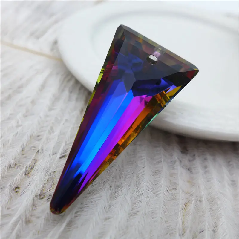 Austrian crystal pendants for chandeliers prisme 38mm triangle shaped charm necklace big glass beads for jewelry making k9 12PCS