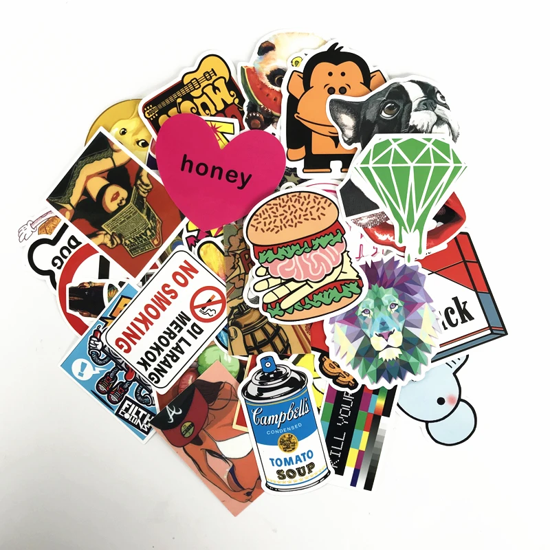 10/30/50Pcs/lot Random Mixed Funny Stickers For Snowboard Laptop Luggage Car Fridge Car-Styling Vinyl Home Decor Pegatina
