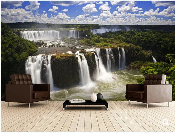 Custom natural landscape wallpaper,Iguassu Falls,3D photo mural for the restaurant modern bedroom backdrop waterproof wallpaper